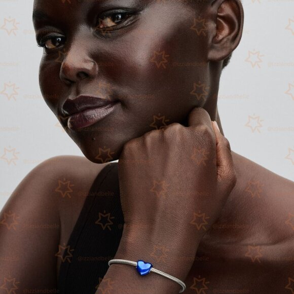 Pandora Metallic Blue Heart Charm - Picture 3 of 5